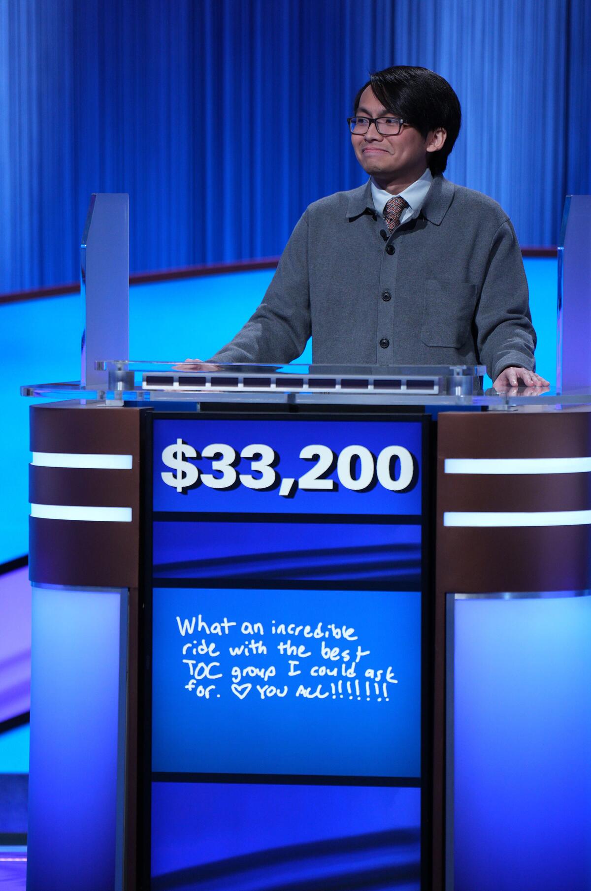 Paolo Pasco on the set of Jeopardy! during the S42 TOC