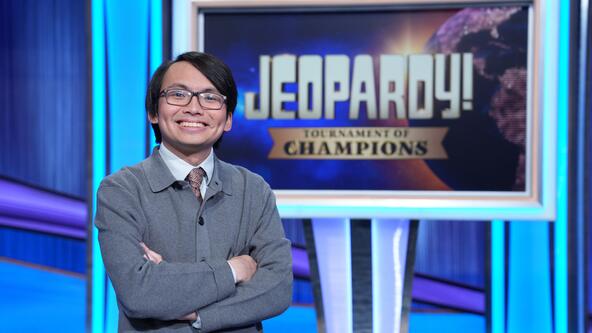 Paolo Pasco on the set of Jeopardy! during the S42 TOC